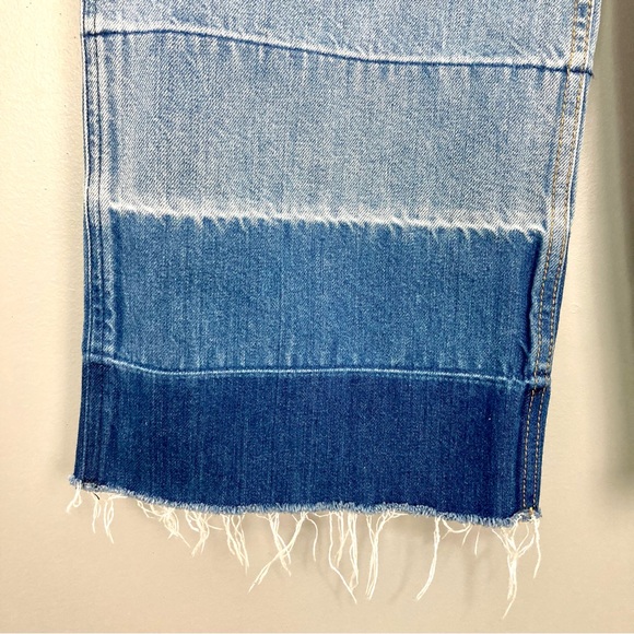 Abercrombie & Fitch Cropped Stovepipe Jean Women’s Size 25 Ombre Wide Leg Frayed - Picture 6 of 12